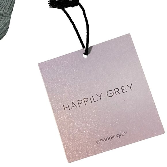 Happily Grey Womens Elastic Waist Shorts L Green Ribbed Stretchy Drawstring - Picture 3 of 4